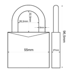 ABUS TITALIUM 86TI/55 biztonsági Lakat D6 - Image 4